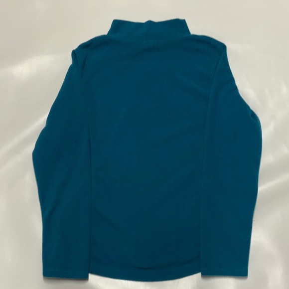 Lands End Teal Fleece Mock Turtleneck, Size S - Picture 2 of 3